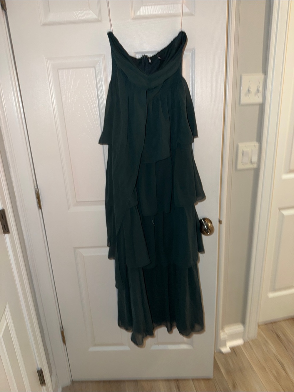 Lulu's Dark Green Tiered Chiffon Maxi Skirt
